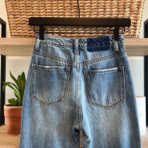 Shop Stevie Mid-Rise Distressed Straight Leg Ankle Raw Hem Jean, 24 - Picture 5 of 9